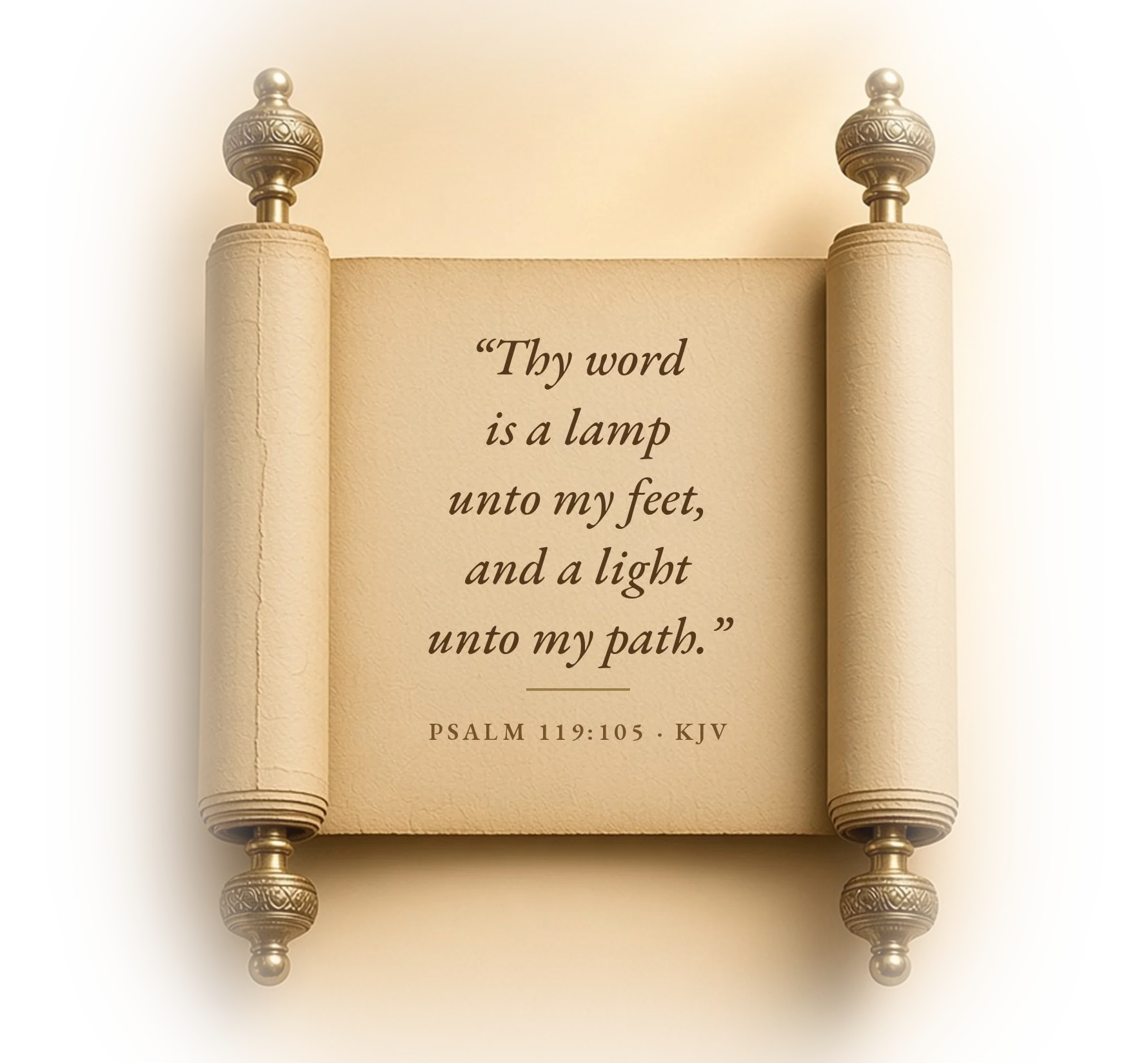 A golden scroll unrolled with Scripture